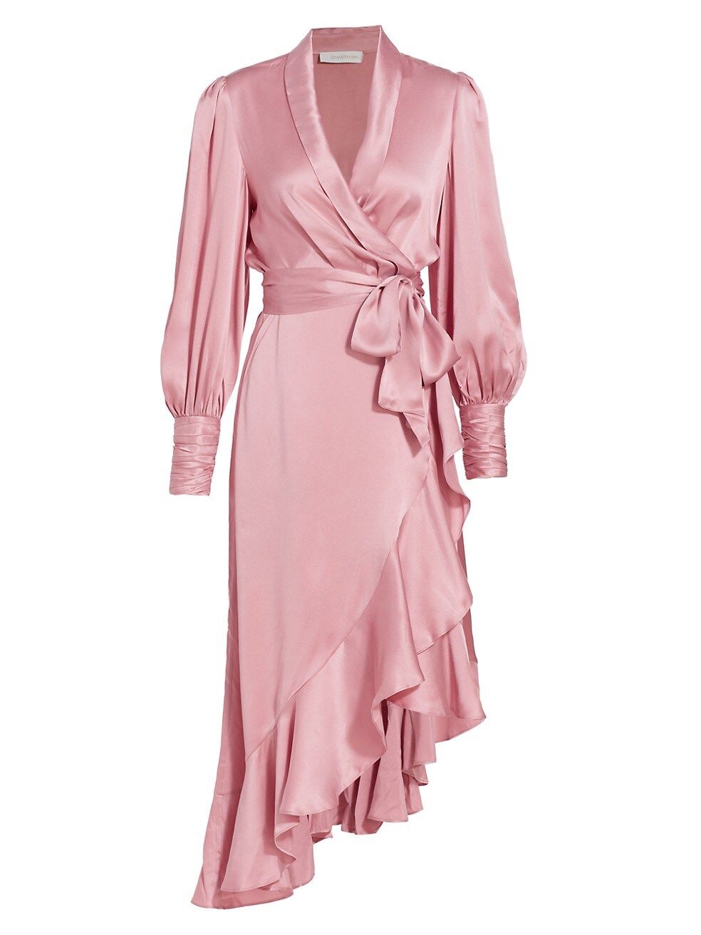 Zimmermann Asymmetric Silk Wrap Midi-Dress | Saks Fifth Avenue