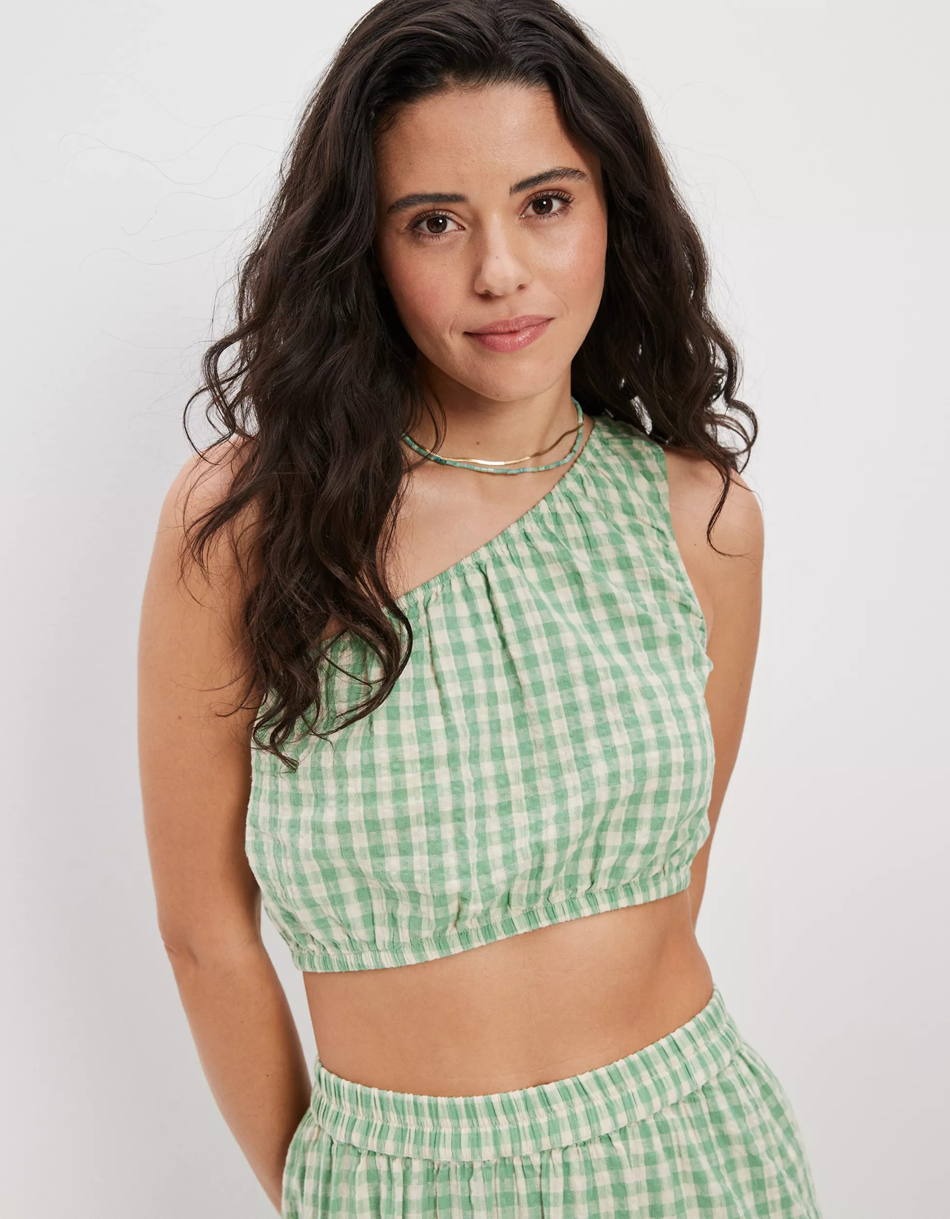 AE Cropped One Shoulder Tank Top | American Eagle Outfitters (US & CA)