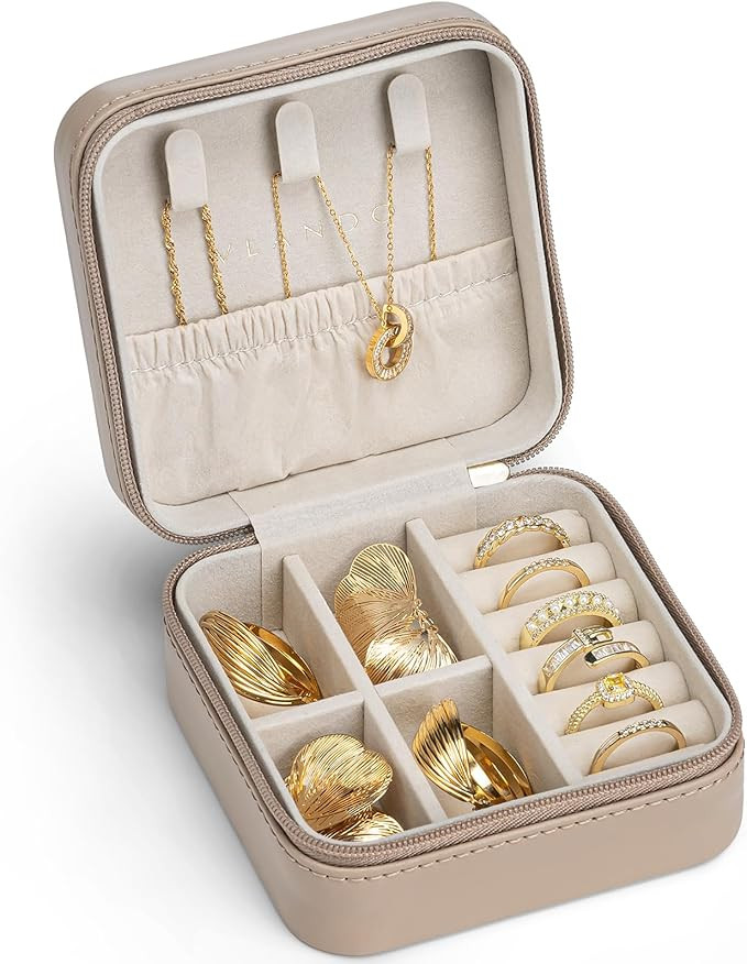 Travel Jewelry Case - Valentines Day Gifts - Small Jewelry Travel Organizer Box Travel Essentials... | Amazon (US)