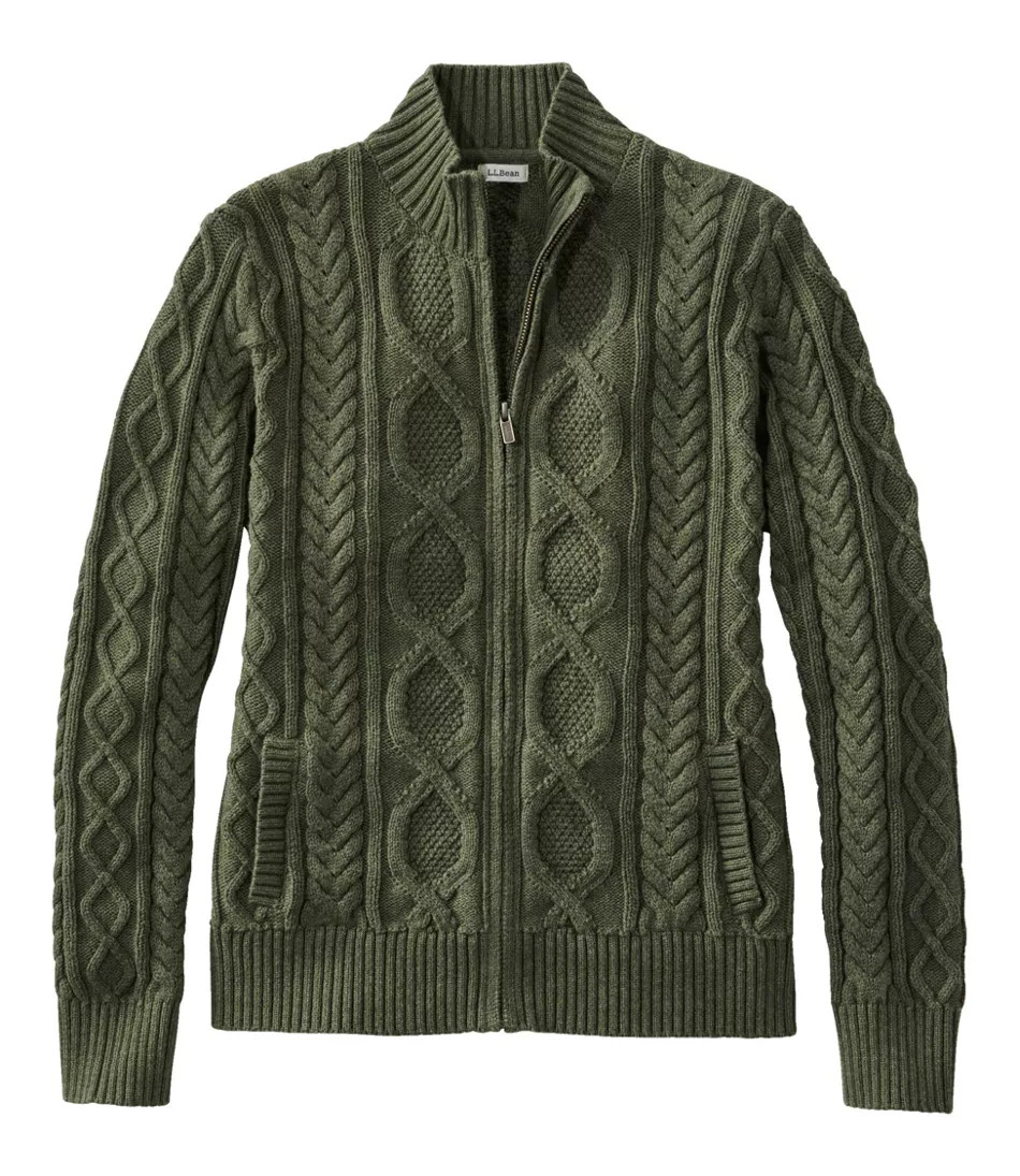 Women's Bean's Heritage Soft Cotton Fisherman Sweater, Cardigan | L.L. Bean