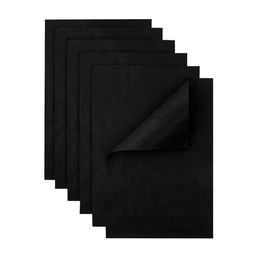 HaoFeiJH Black Felt Fabric Sheets - 6PCS Felt Squares - 8x12 1 Colors Soft Felt Squares, 1.5mm for Sewing, Patchwork, Decoration, Embroidering, Book, DIY Craft | Amazon (US)