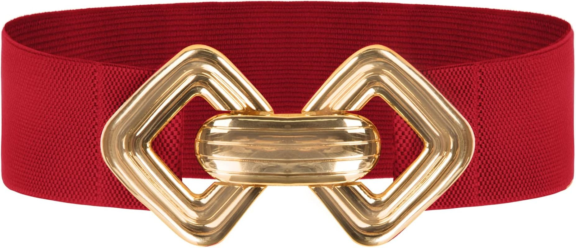 Women's Elastic Waist Retro Metal Geometric Buckle for Dress Wide Stretchy Belt XL | Amazon (US)