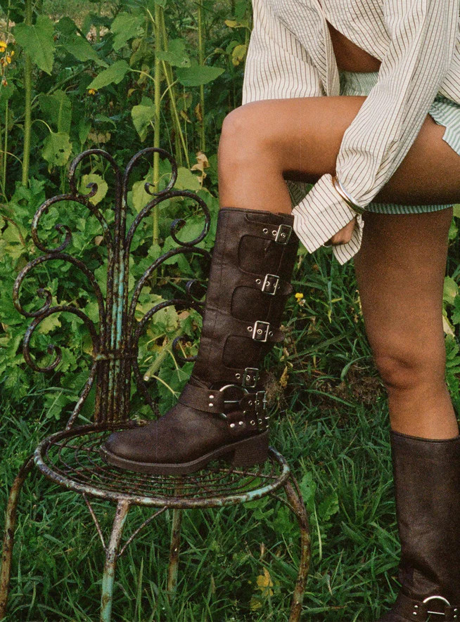 Buckle Down Boots Brown | Princess Polly US