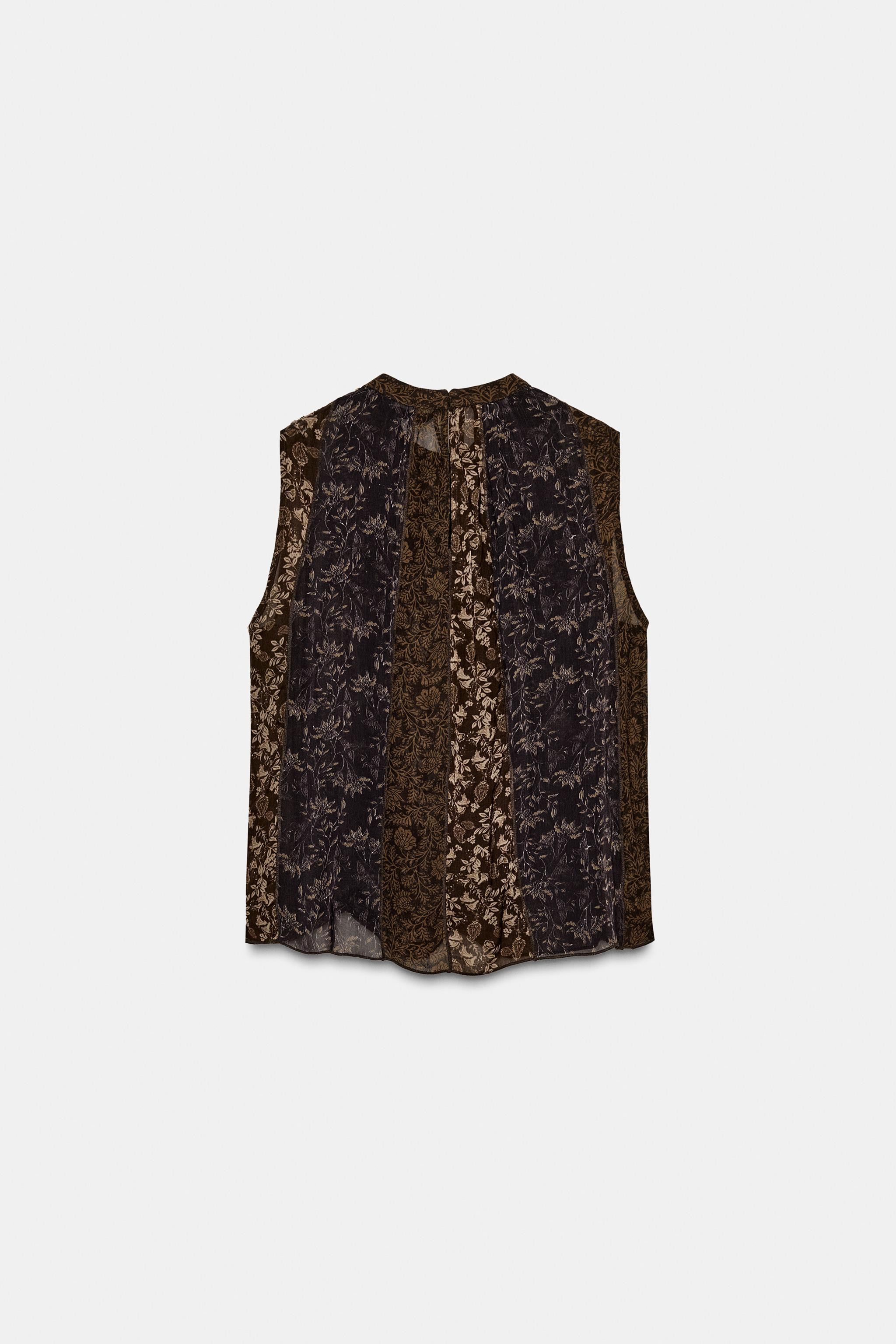 ZW COLLECTION PATCHWORK TOP | Zara UK