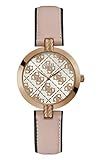 GUESS Women's Stainless Steel Analog Quartz Watch with Leather Strap, Pink, 15.9 (Model: GW0027L2) | Amazon (US)