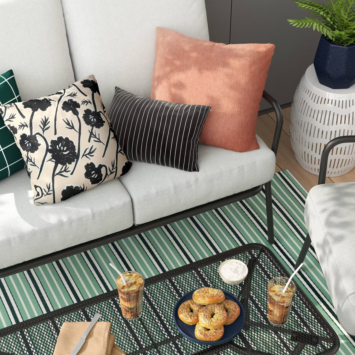 10"x17" Pin Stripe Rectangular Outdoor Lumbar Pillow - Room Essentials™ | Target