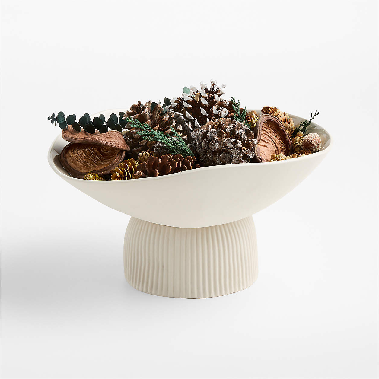 Fete Silver Alpine Scented Decorative Bowl Filler + Reviews | Crate & Barrel | Crate & Barrel