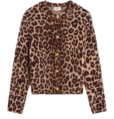 Cardigan in leopard cashmere - CELINE | 24S US