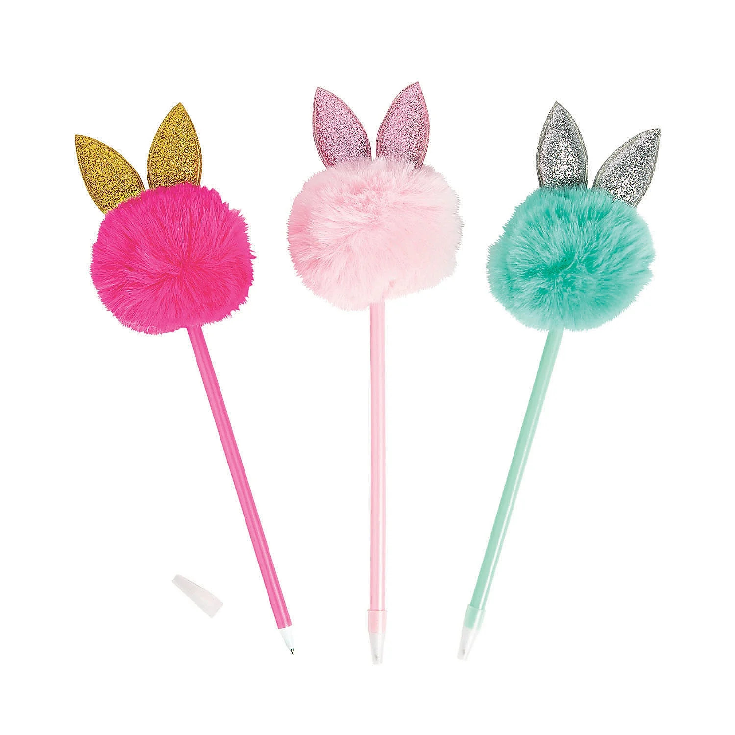 Easter Pom Pom Bunny Pen - Party Favors - 12 Pieces | Walmart (US)