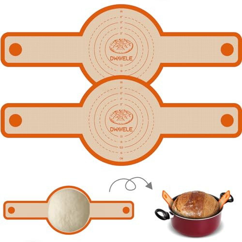 Silicone Bread Sling for Dutch Oven, Non-Stick & Easy to Clean Baking Mat Set, 2 Pcs Reusable Bread Sling for Sourdough Tools ＆ Accessories | Amazon (US)