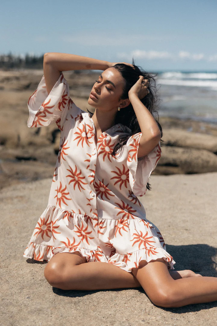 Ren Long Sleeve Mini Dress - Soleil | Petal & Pup (US)