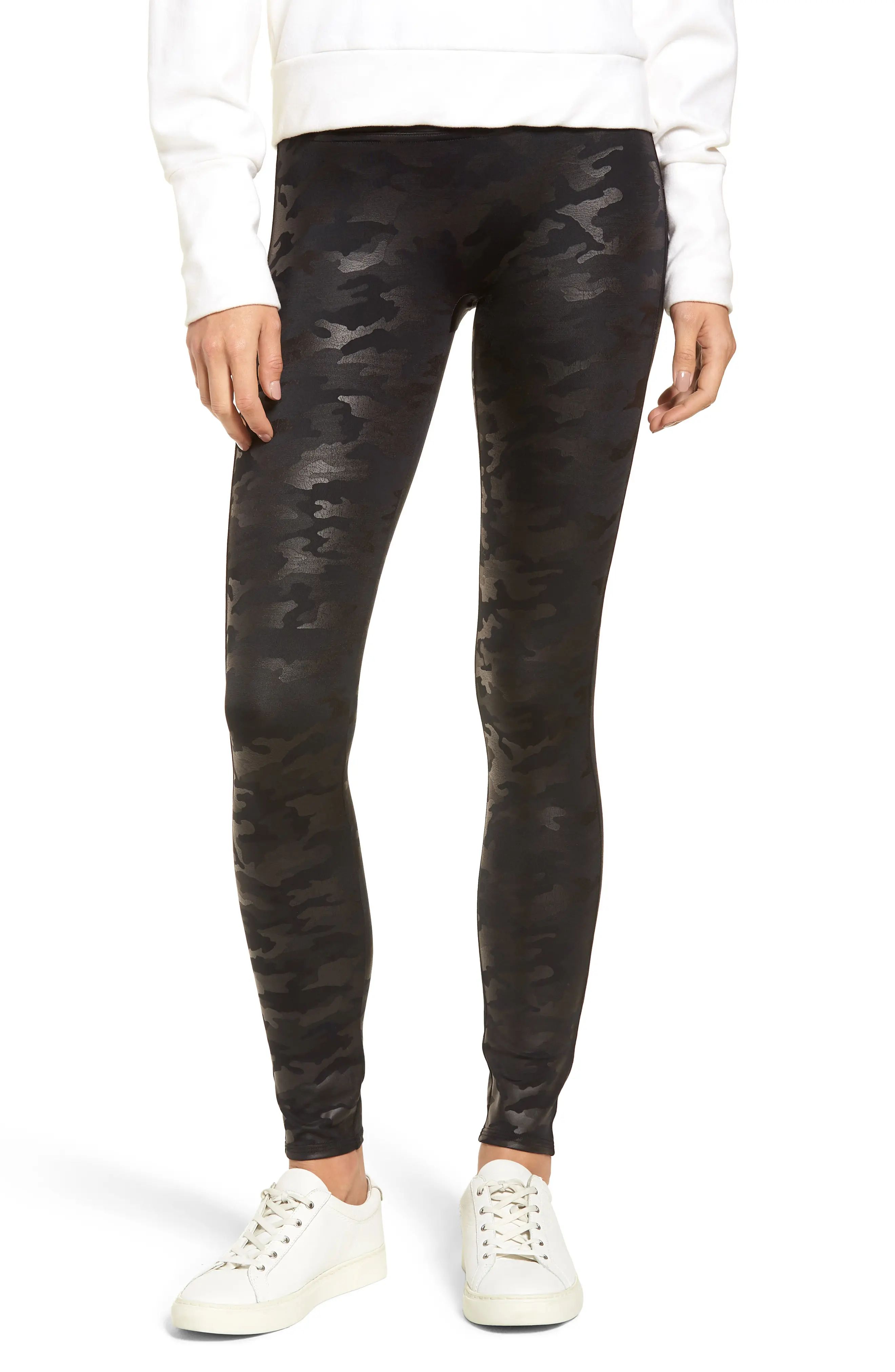 Plus Size Women's Spanx Faux Leather Camo Leggings (Regular, Petite & Plus Size) | Nordstrom