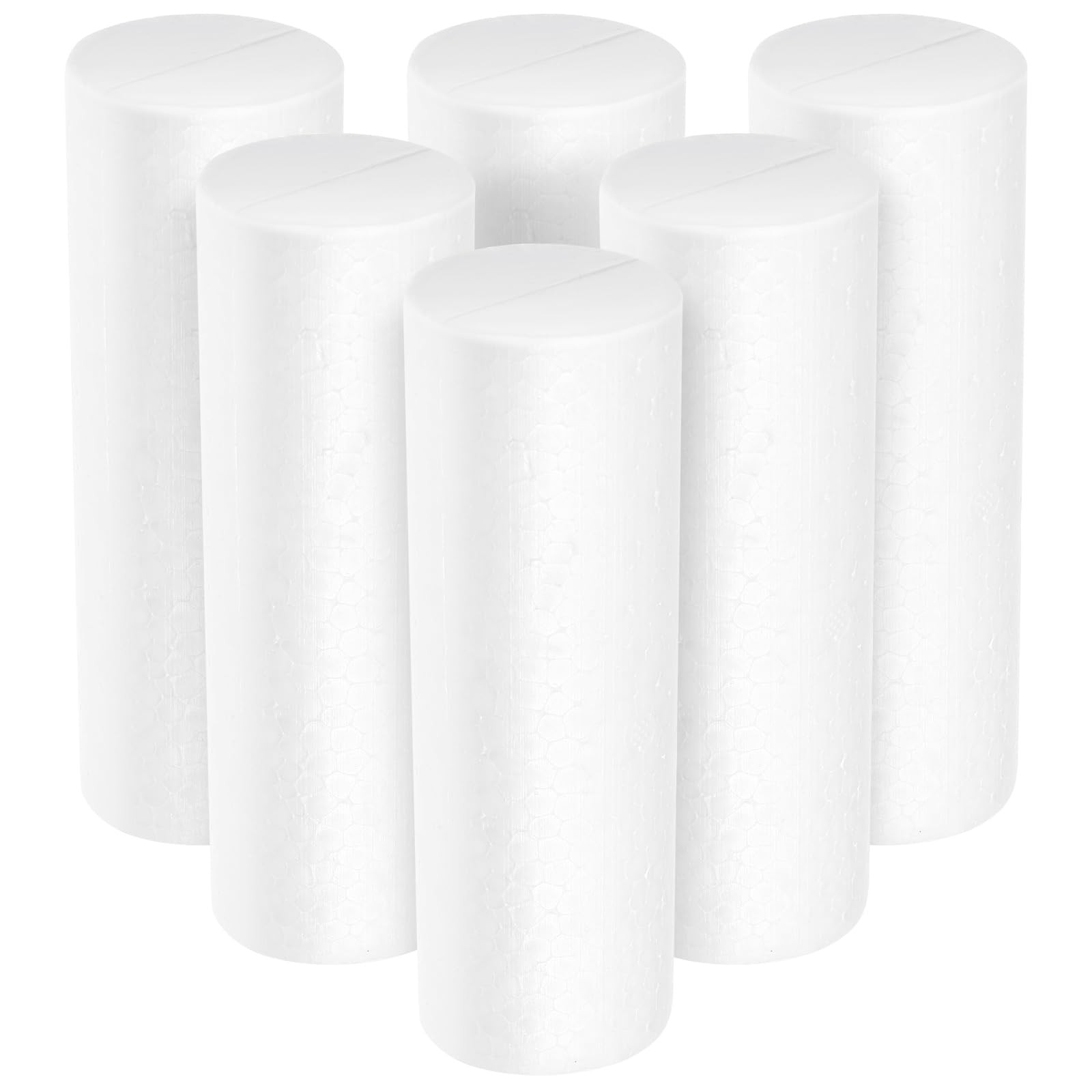 PATKAW 6pcs Foam Cylinders for Modeling Polystyrene Cylinders Floral Arrangements White Foam Rods... | Amazon (US)