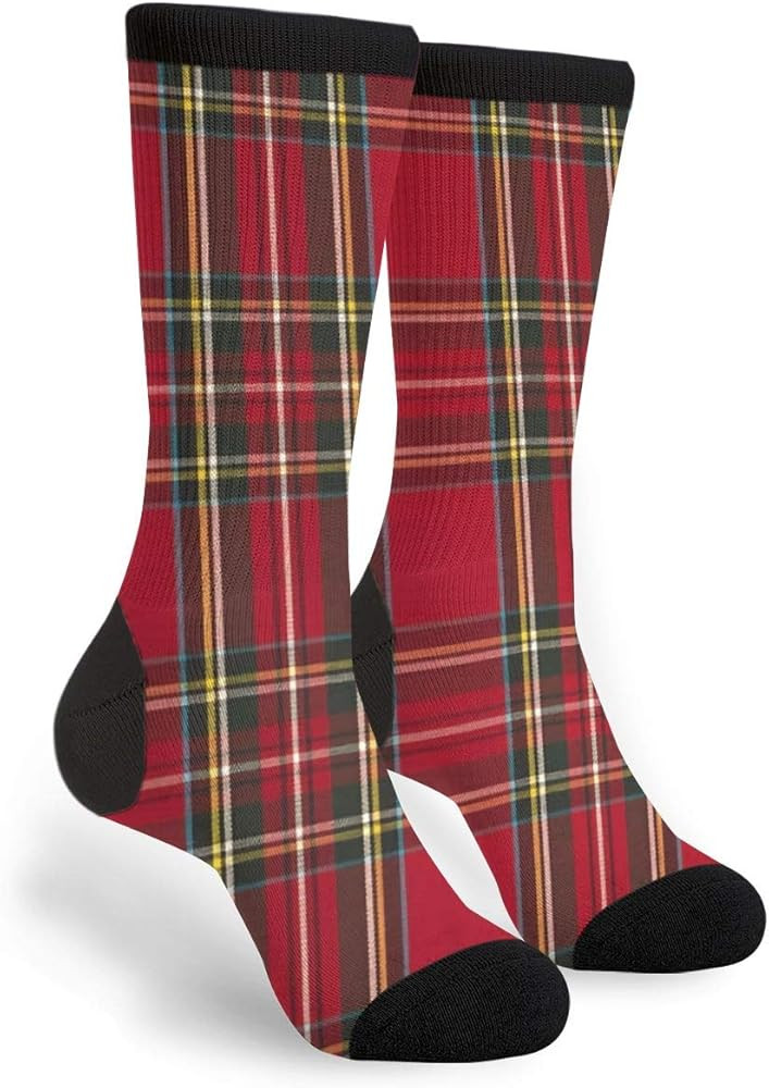 Plaid Men Women Funny Novelty Crew Tube Socks | Amazon (US)