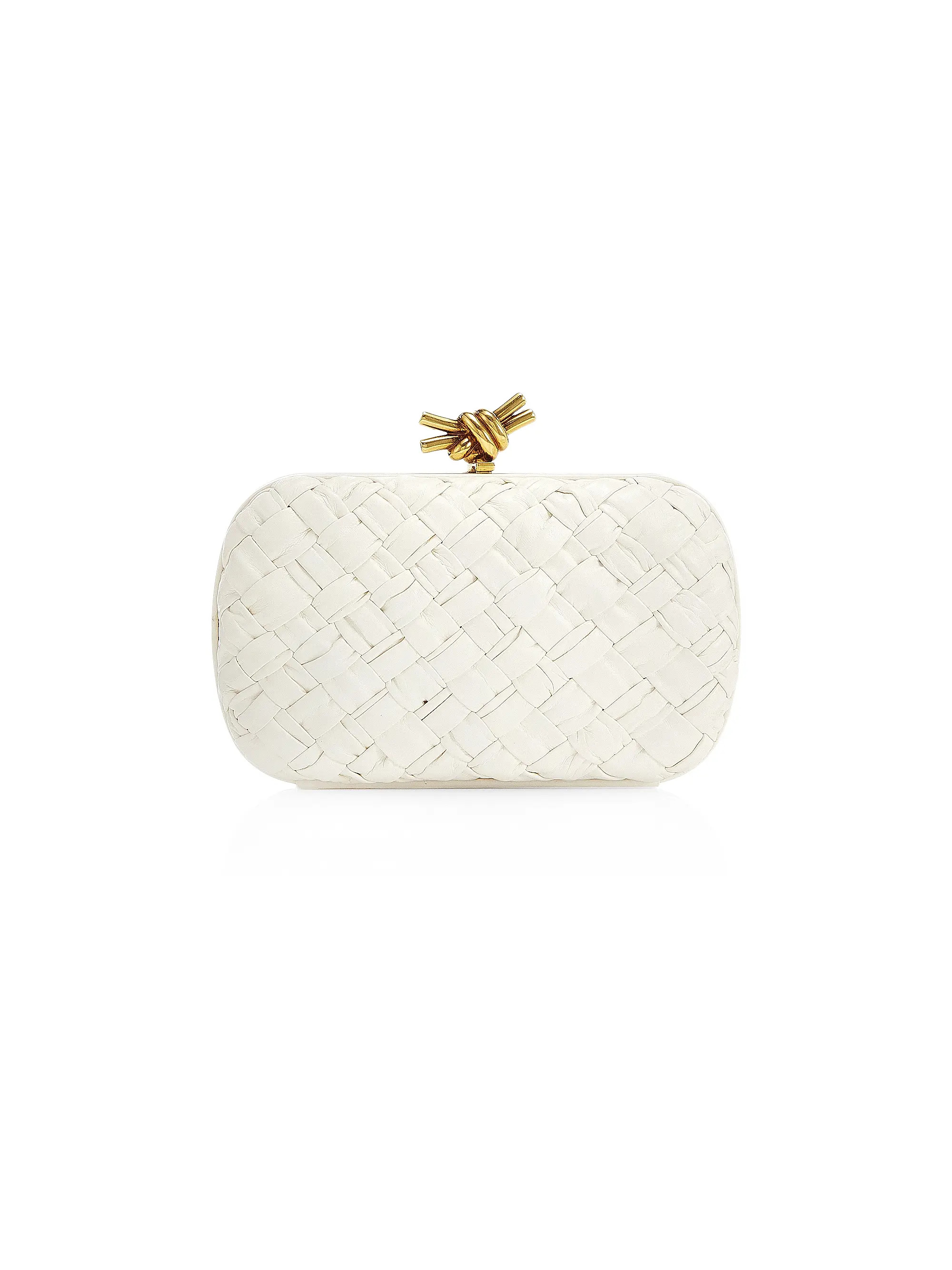 Plissé Knot Leather Clutch | Saks Fifth Avenue