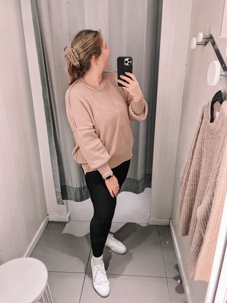 Neutral vibes for life ⚡️ love this sweater in khaki, it’s such a nicer color in person tan on the site! Wearing a large, normally a large or xl. White tennis shoes are my go to. Wearing 10.5 which is my tts gym shoe size! These viral hair claw clips are also a must!

Fabletics leggings, run tts, wearing large

Casual campus look, running errands, elevated loungewear

#LTKU #LTKSeasonal #LTKunder50