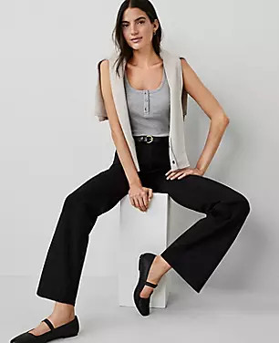 Petite AT Weekend Five Pocket Trouser Pants in Sateen | Ann Taylor (US)
