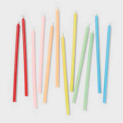 Neon Rainbow Tall Birthday Candles 12ct - Spritz™ | Target