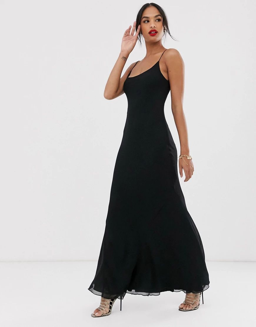 ASOS DESIGN floaty cami maxi dress-Black | ASOS (Global)