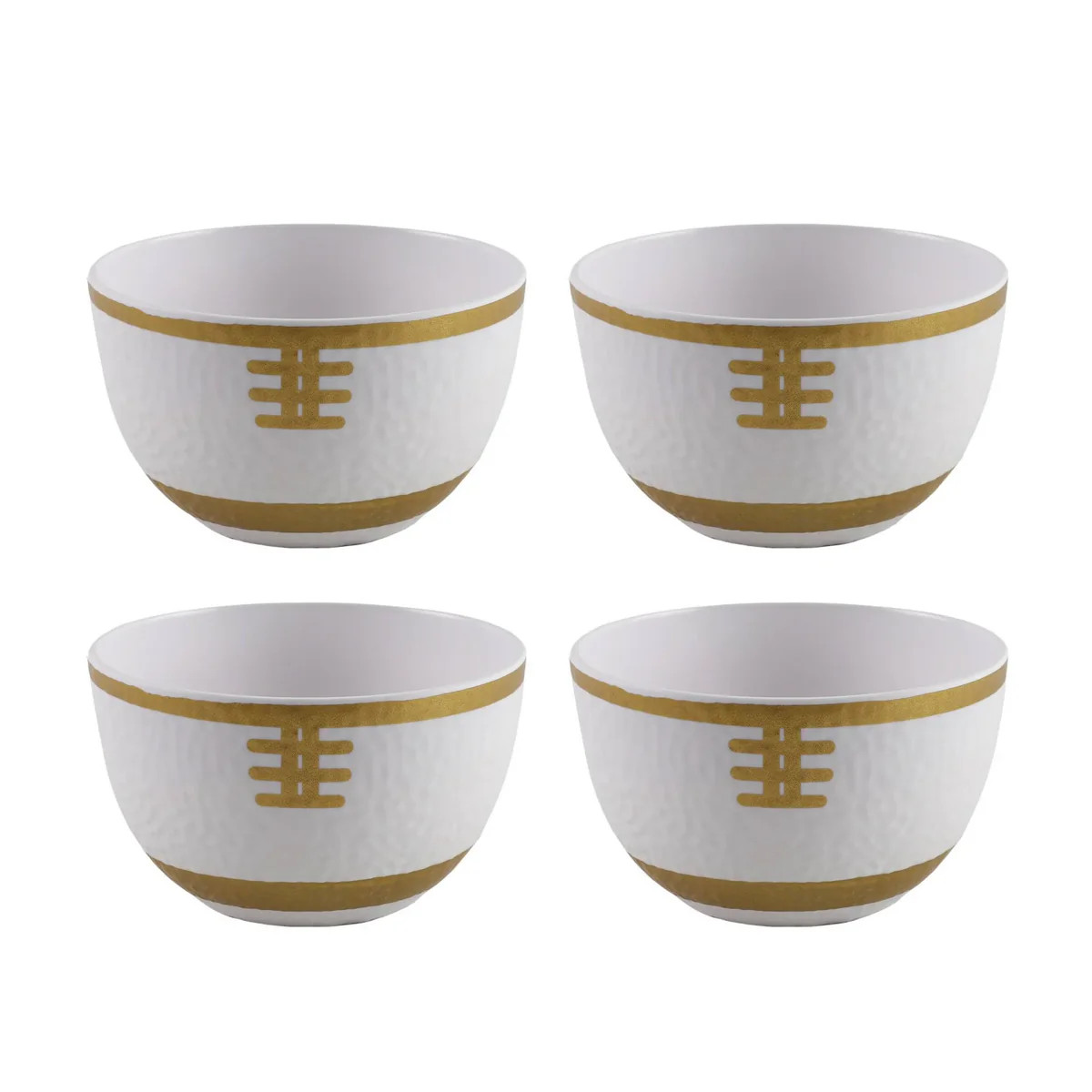 4pc Football Mini Bowls - Cream/Gold | REBEL (formerly Rebelstork)