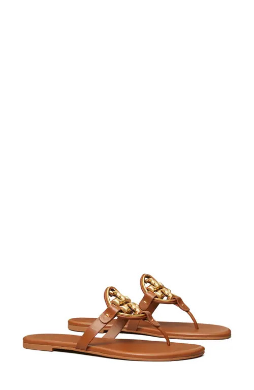 Tory Burch Metal Miller Soft Leather Sandal in Bourbon Miele at Nordstrom, Size 5.5 | Nordstrom