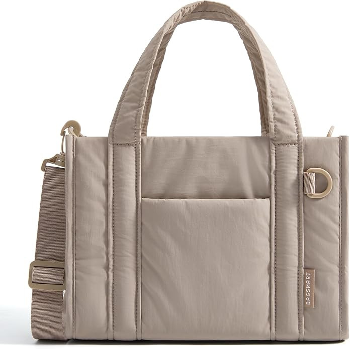 BAGSMART Small Tote Bag for Women, Crossbody Bag with Zipper, Crush Bow Purses for Travel Work Co... | Amazon (US)