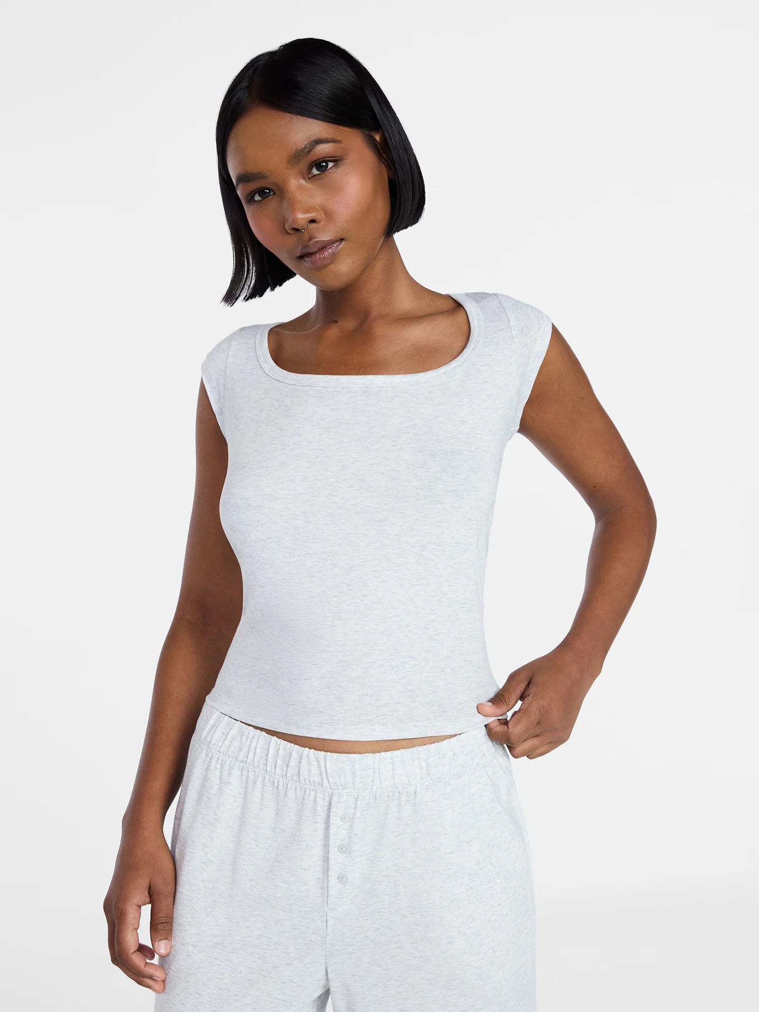 No Boundaries Cloud Core Sleep Scoop Neck Tee, Women's Sizes XXS-3X | Walmart (US)