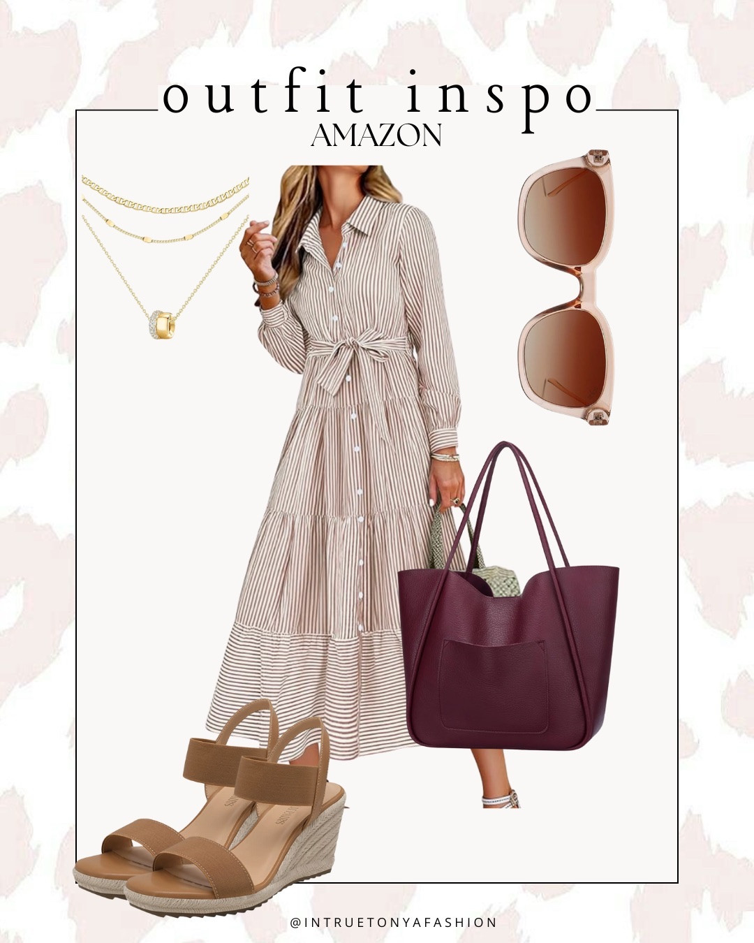 Amazon workwear outfit idea — striped long sleeve button down dress, burgundy tote bag, wedge heels and gold jewelry 






Amazon outfits, summer outfit inspo, outfit ideas, casual outfits amazon, amazon outfits every day, outfit ideas 2026, summer outfits, late summer outfits Amazon, teacher outfit, back to school teachers outfit, teacher outfit inspo

#LTKSaleAlert #LTKWorkwear #LTKootd