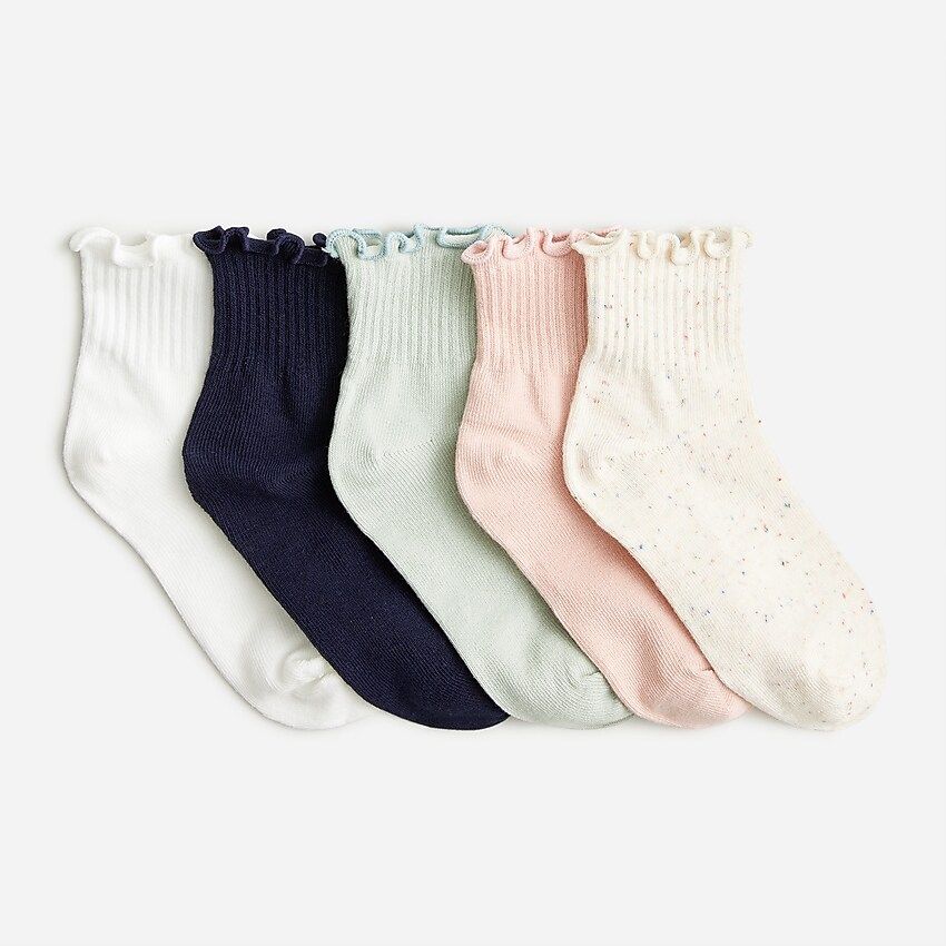 Girls' ruffle midi socks five-pack | J.Crew US