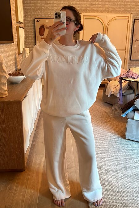 This sweatshirt is almost sold out, but the pants are in stock! Soo comfy and plenty long for long leg gals! I’m in Medium