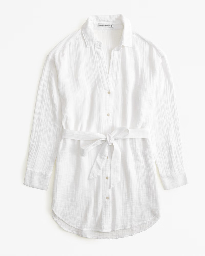 Gauzy Beach Mini Dress Coverup | Abercrombie & Fitch (US)