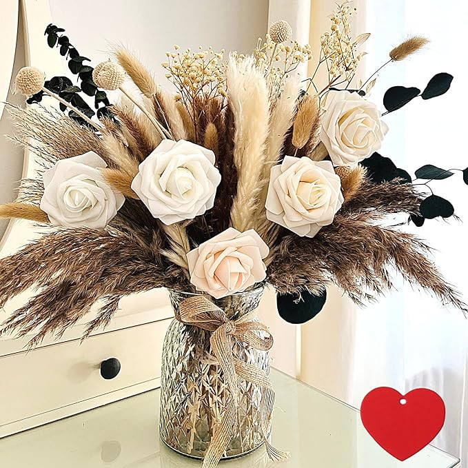 100pcs Artificial Flowers Arrangement With Vase Included, Dining Table Centerpiece Decorations, F... | Amazon (US)