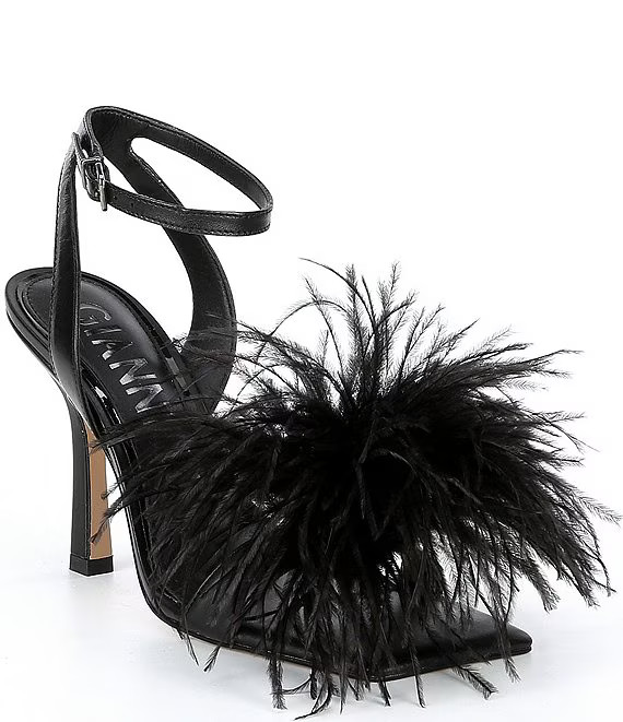 Neela Feather Square Toe Dress Sandals | Dillard's