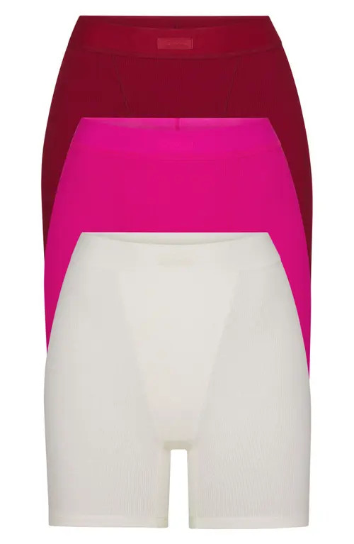 SKIMS 3-Pack Stretch Cotton Boxers in Brick Multi at Nordstrom, Size 4 X | Nordstrom