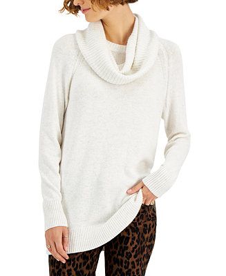 Style & Co Detachable Scarf Tunic Sweater, Created for Macy's & Reviews - Sweaters - Women - Macy... | Macys (US)