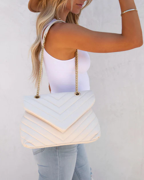Kaisley Quilted Crossbody Shoulder Bag - Ivory | VICI