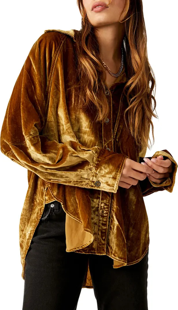 Night Skies Velvet Button-Up Shirt | Nordstrom