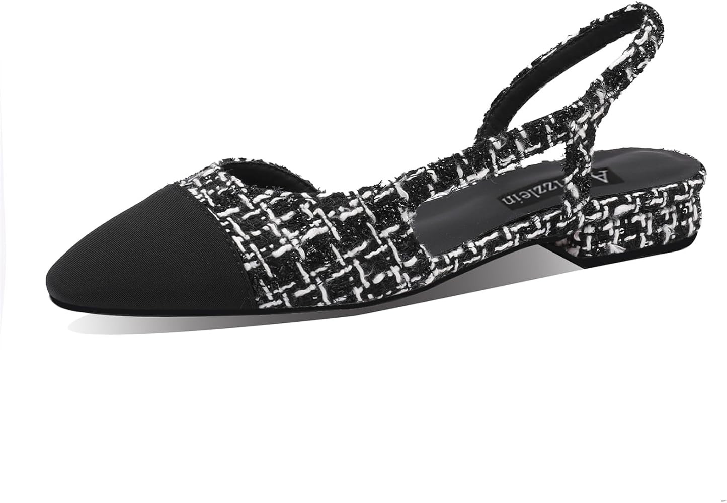 Womens Slingback Flat Pumps Closed Round Toe Two Toned Casual Flat Office Shoes | Amazon (US)