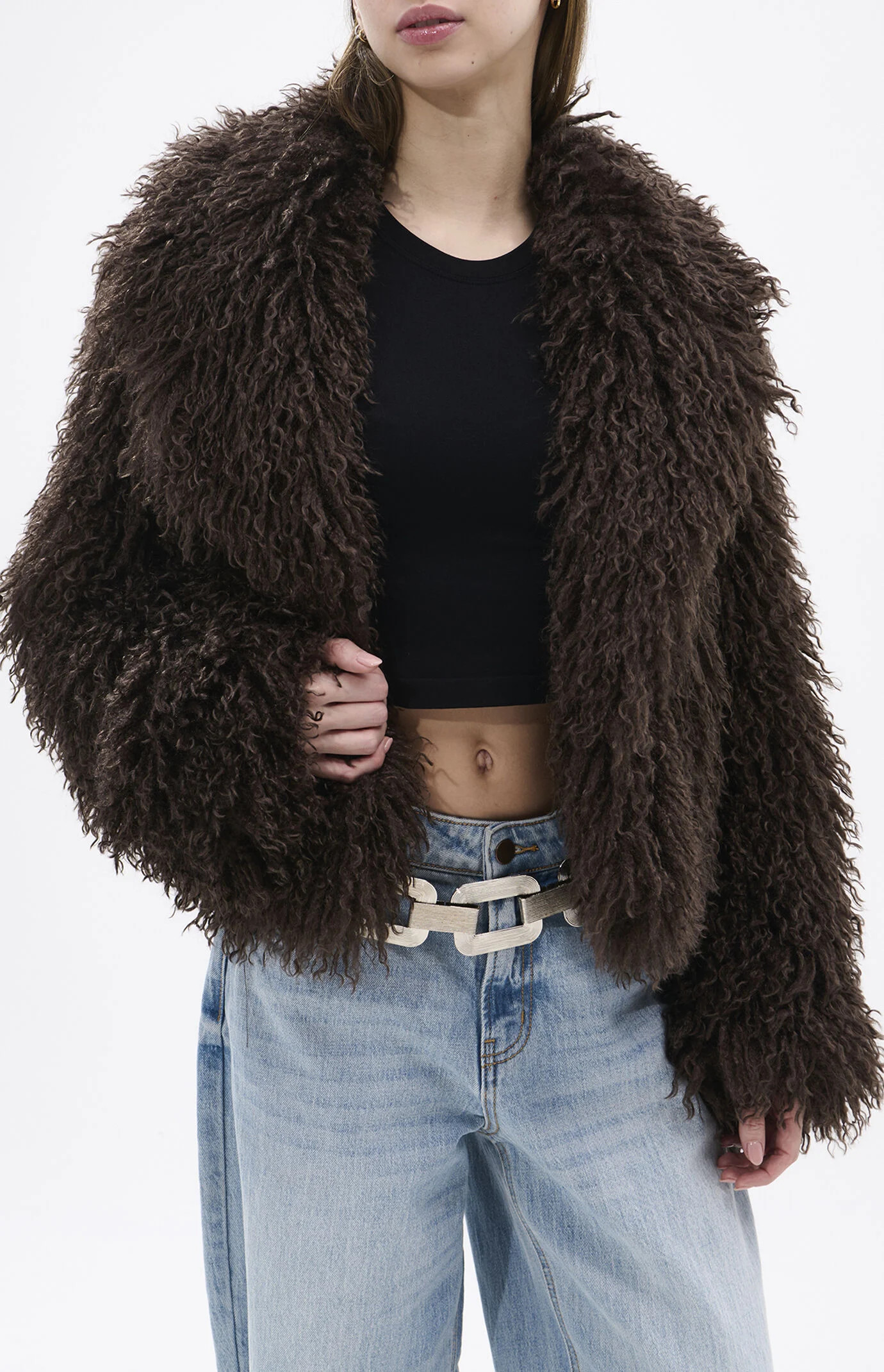 AZALEA WANG Women's Ruperta Brown Faux Fur Jacket - Size Large | PacSun