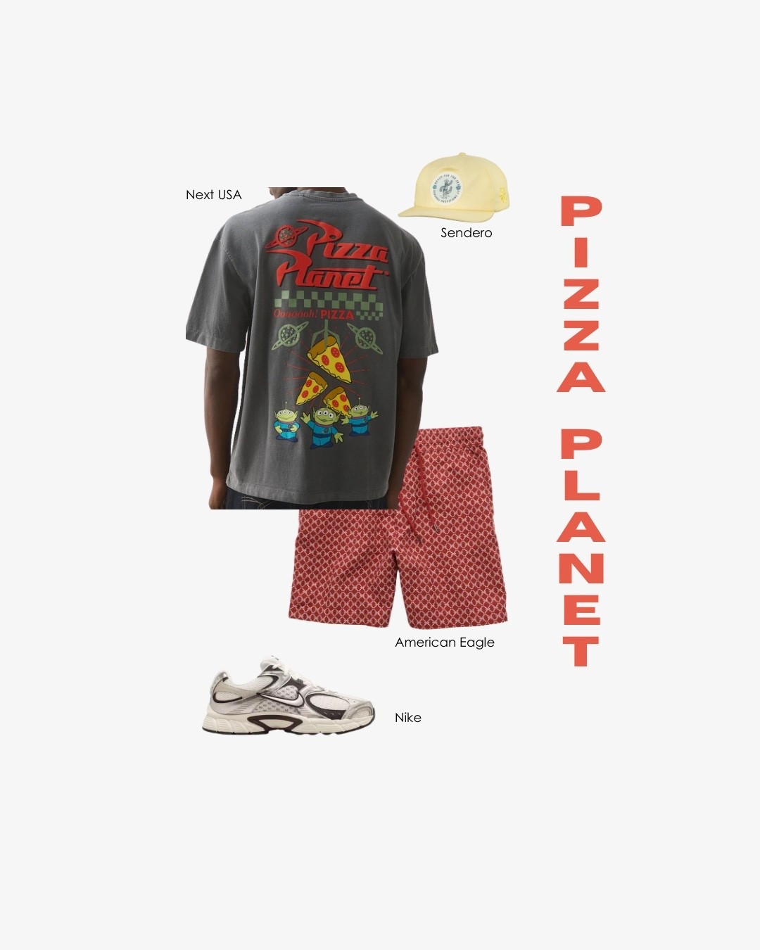 Men’s Pizza Planet Disney outfit for the parks or for the new Toy Story 5 release this week! #toystory #disney