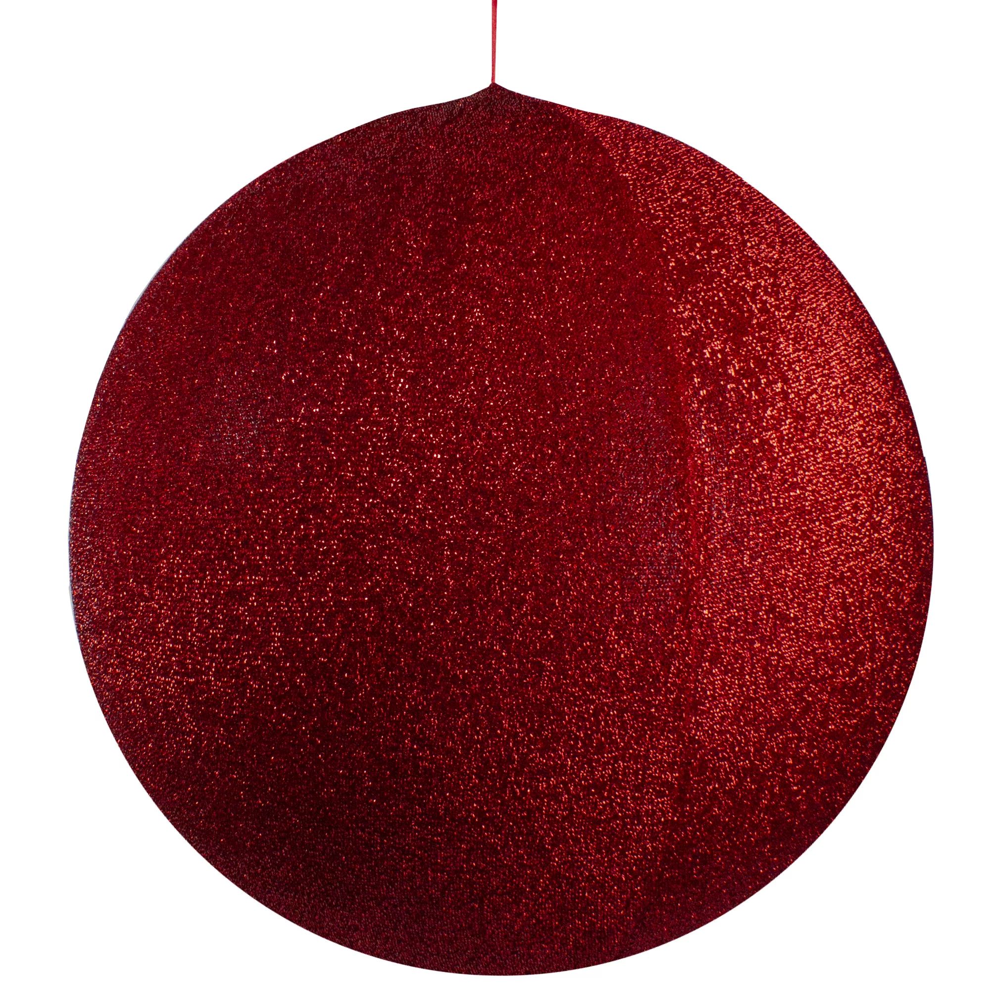 23.5" Red Tinsel Inflatable Christmas Ball Ornament Outdoor Decoration | Walmart (US)