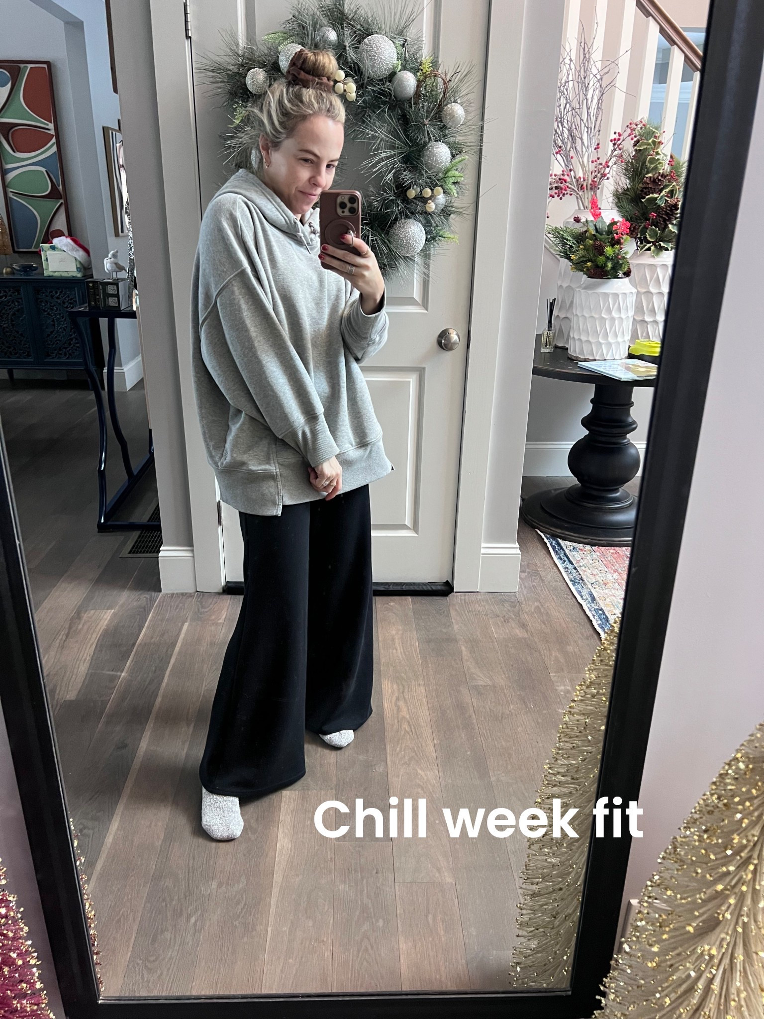 Been wearing the same outfit for 3 days in full post-holiday mode. Gonna get back to it today with some exercise, hair wash, and nail appointment, but it has been glorious