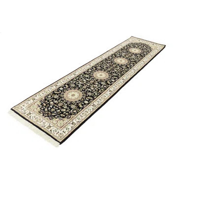 Floral Indo-Nain Handmade Wool Oriental Area Rug | Wayfair North America