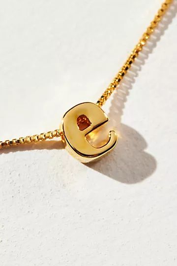 14k Gold Mini Monogram Necklace | Anthropologie (US)