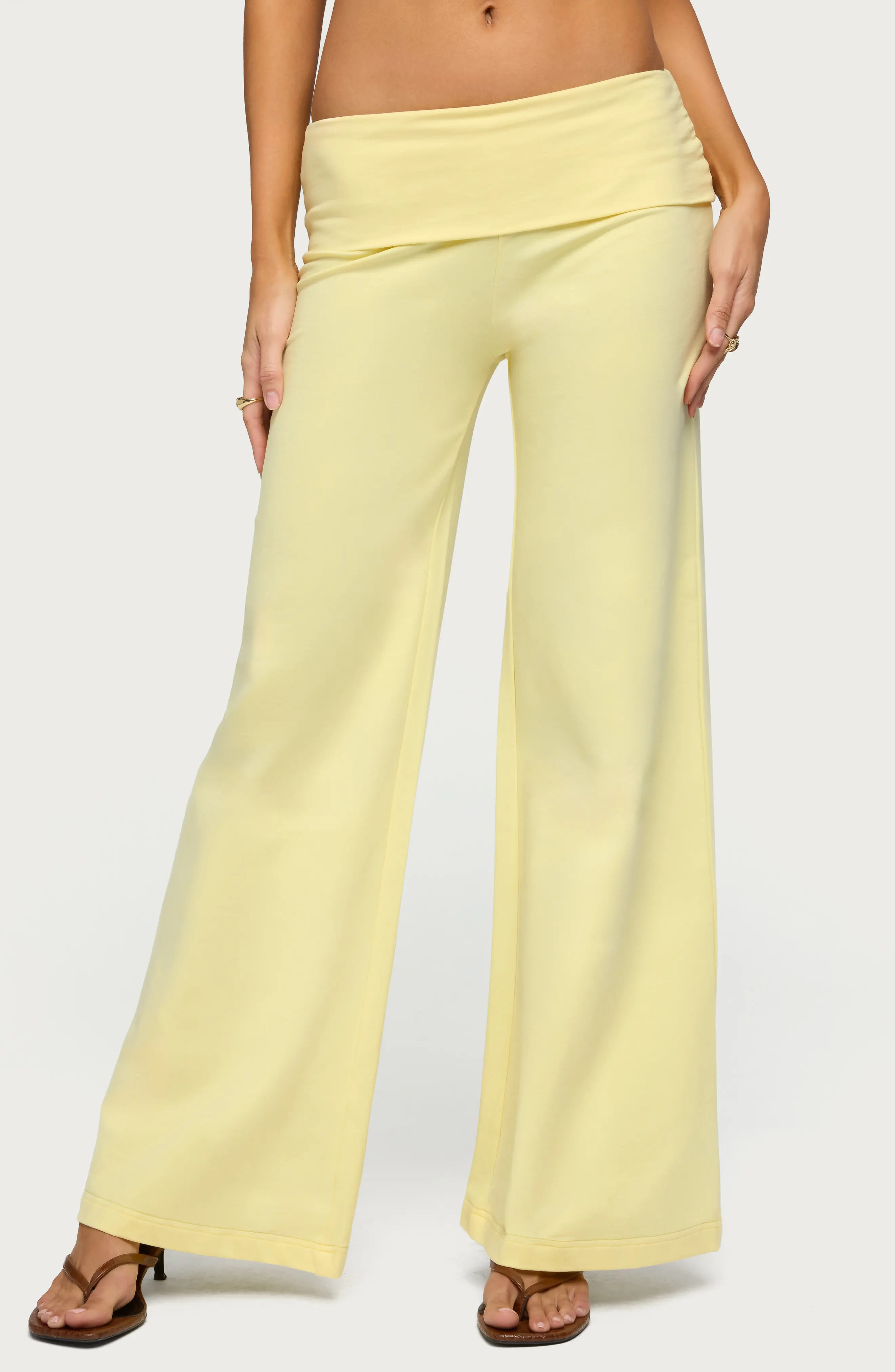 EDIKTED Wide Leg Foldover Pants (Women) | Nordstrom | Nordstrom