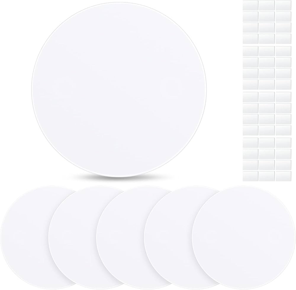 Sosation 6 Pcs Ceiling Cover Plate Wall Hole Cover Plastic Flat Blank Plate with 48 Pcs Double Fa... | Amazon (US)