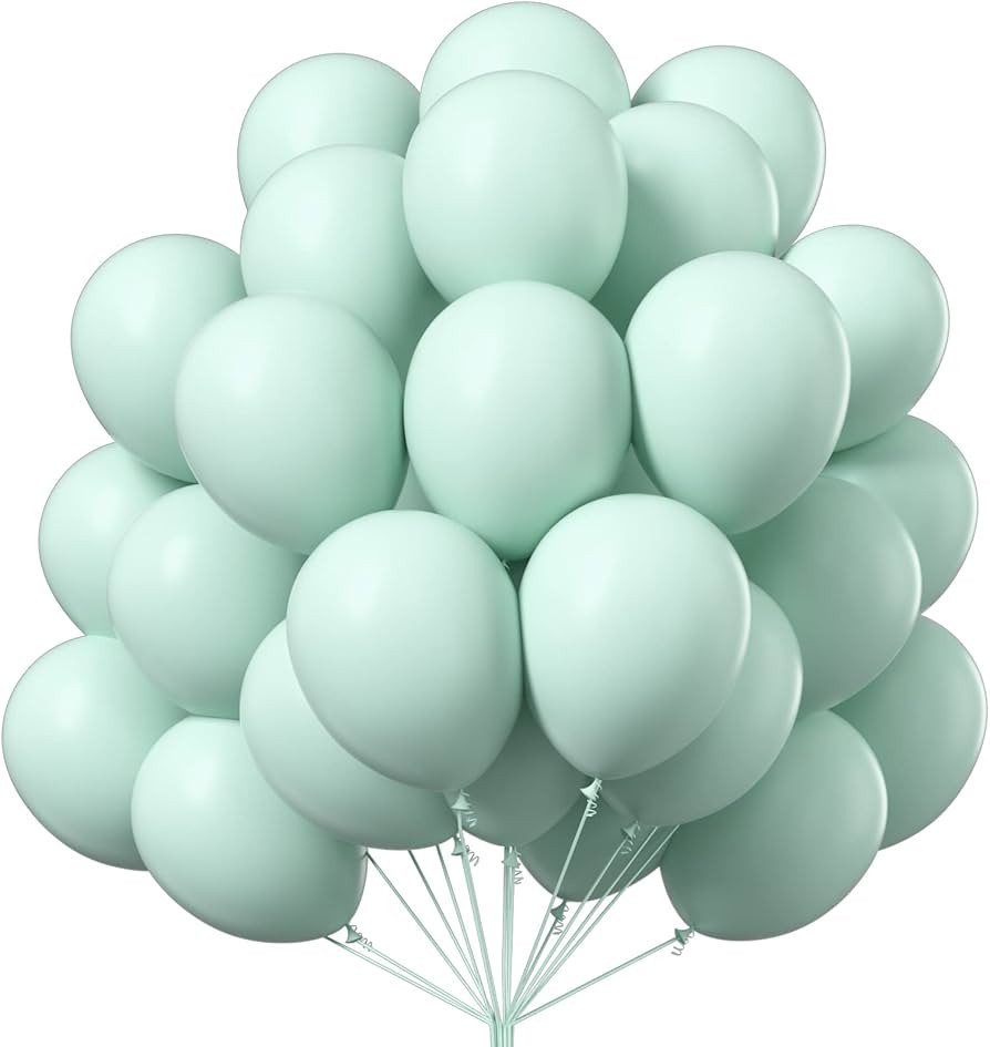 PartyWoo Mint Green Balloons, 50 pcs 12 Inch Pastel Mint Green Balloons, Mint Balloons for Balloo... | Amazon (US)