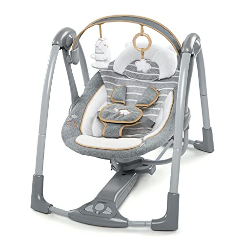 Ingenuity Swing 'n Go Portable Baby Swing - Hugs & Hoots - with Battery-Saving Technology | Amazon (US)