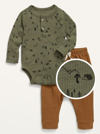 Unisex Thermal-Knit Bodysuit & Leggings Set for Baby | Old Navy (US)