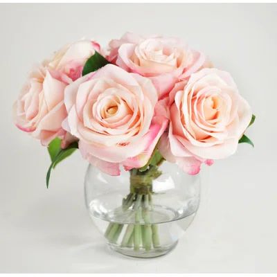 Lark Manor Roses in Glass Vase | Wayfair North America